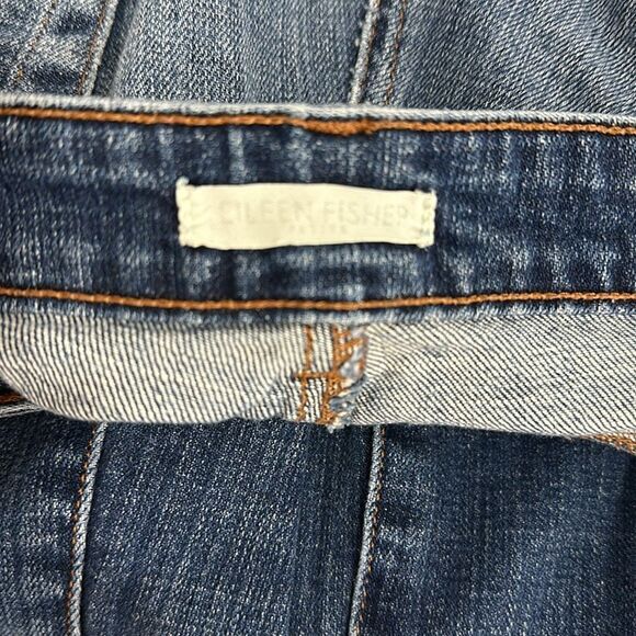 Eileen Fisher Medium Wash Organic Cotton Slim Stretch Mid Rise Jeans Size 32 - Picture 4 of 9